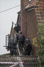 2nd day of the eviction of the Lützerath hamlet, occupied buildings of the former farm, by climate