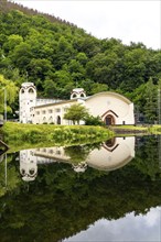 The historic Heimbach power station, at the Rur reservoir, hydroelectric power plant power station,