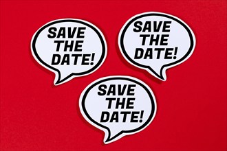 Save the date Date Invitation Appointment in speech bubbles Communication Business concept