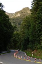 Kesselbergstraße, road between Kochelsee and Walchensee, August, Bavaria, Germany, Europe