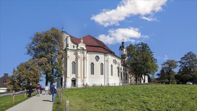 Pilgrimage church, Wieskirche, Steingaden, Romantic Road, Pfaffenwinkel, Upper Bavaria, Bavaria,