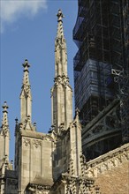 Ulm Cathedral, right rear west tower, west side, Cathedral of Our Lady in Ulm, Gothic architectural