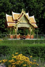 Siamese temple, pavilion, Thai pavilion, spa gardens, Bad Homburg, Hesse, Germany, Europe