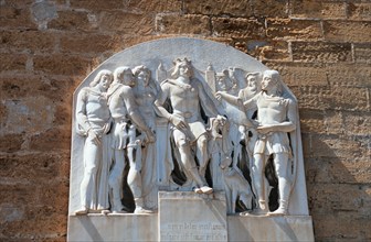 Sculpture at the Norman Palace, Palazzo dei Normanni, Palermo, Sicily, Italy, Europe