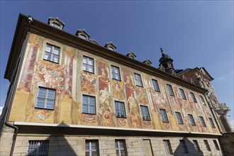 Historic town hall, painted facade, Bamberg, Upper Franconia, Bavaria, Germany, Europe