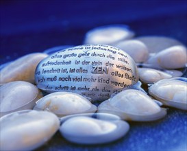 Poetry stone with ZEN inscriptions