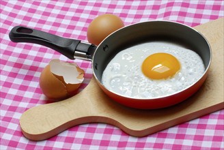 Fried egg in frying pan, chicken egg, egg, fry