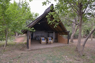 Chalet of the Nkwali Lodge, Mfuwe, South Luangwa National Park, Zambia, Africa