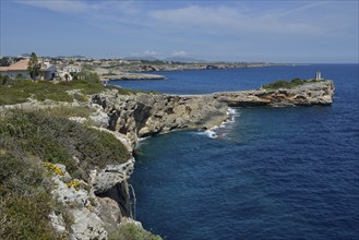 Rocky coast, near Porto Cristo, Morro de Sa Carabassa, Majorca, Balearic Islands, Spain, Europe