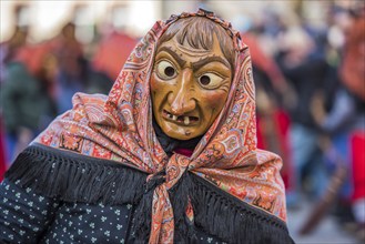 Witch on the carnival procession, Big Fasendumzug, Gengenbach, Ortenaukreis, Alemannic Fasnacht,