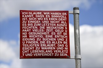 Sign, Square of the Fundamental Rights, Karlsruhe, Baden-Württemberg, Germany, Europe