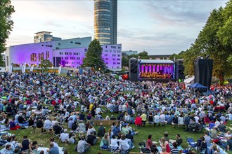 Open air concert in Essen's Stadtgarten Park, summer concert of the state government, North