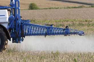 Tractor spraying herbicides, sprayer, Lower Saxony, Germany, tractor, Europe