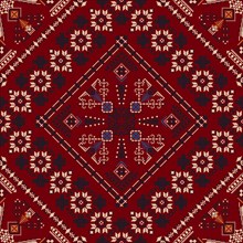 Traditional Latvian embroidery seamless pattern, vector illustration