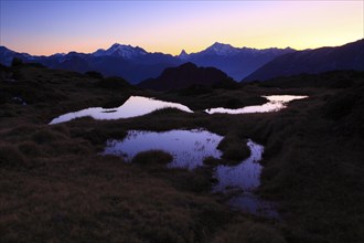 Cathedral, 4545 m, Mischabel group, Matterhorn, 4477 m, Weisshorn, 4505 m, Valais, Switzerland,