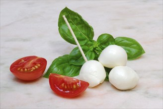 Mozzarella balls and tomato, tomato