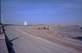 Dam, High Dam, Reservoir, Lake Nasser, Aswan, Nile Valley, Egypt, September 1989, vintage, retro,