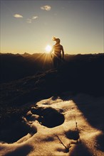 Trail running in autumn on the Jochberg on Lake Walchensee against the wonderful backdrop of the