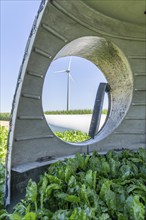 Repowering, dismantled Enercon E-58 wind turbine in a wind farm near Issum, 9 older wind turbines