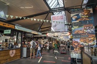 Torvehallerne market halls with market stalls, food of all kinds, restaurants, snack bars,