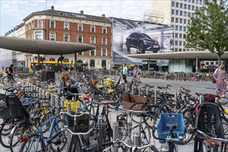 Bicycle parking, Nørreport metro station, in the city centre of Copenhagen, considered the bicycle