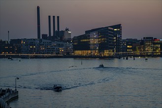 Summer evening in Copenhagen, at the harbour, r, view of the Sydhavnen district, Denmark, Europe