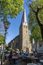 The old town centre of Hattingen, church square, St. George's Protestant Church, gastronomy,