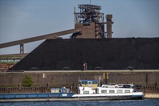 ThyssenKrupp steelworks in Duisburg-Marxloh, blast furnace Schwelgern 1, coal store of the