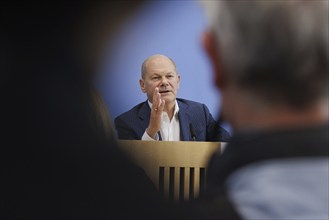 Olaf Scholz (SPD), Federal Chancellor, on his way to the Federal Press Conference, bpk, Federal