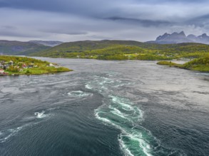 Saltstraumen, Salten, tidal stream, Saltfjord, Bodo, Norway, Europe