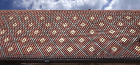 Decorated roof of the former council drinking parlour, so-called Gustav-Adolf-Haus, built in 1550,