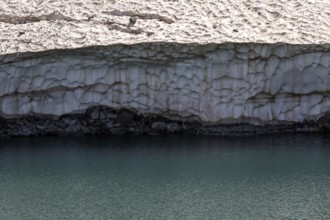 Remains of snow in Lake Sassolo, Lago di Sassolo, Sambuco Valley, Vale Sambuco, near Fusio,