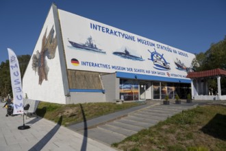 Interactive museum of ships on the water on the beach promenade, Swinoujscie, Usedom Island, Baltic