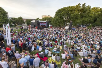 Open air concert in Essen's Stadtgarten Park, summer concert of the state government, North