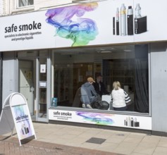 Safe Smoke specialist shop for electronic cigarettes tobacconist, High Street Ipswich, Suffolk,