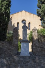 Statue of St Francis de Paola, patron saint of Bormes-Les-Mimosas, Provence-Alpes-Côte d'Azur,