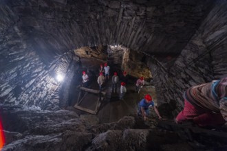 Wheel room of the Unverhofft Segen Gottes Erbstolln in Oberschöna, where there is a 13 metre high