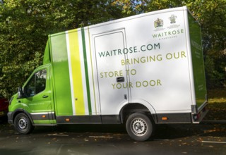 Waitrose delivery van vehicle, Bath, Somerset, England, UK