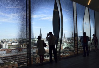 Europe, Germany, Hanseatic City of Hamburg, Elbe, Elbe Philharmonic Hall, Plaza, visitors, view