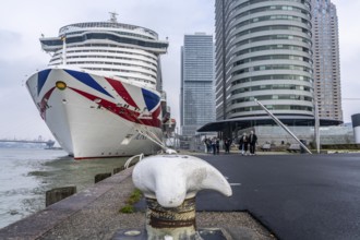 Cruise ship Iona of the British shipping company P&O Cruises, moored at the pier of Cruise Terminal