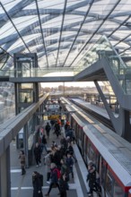 Track system at Elbbrücken station, journey towards the city centre, to the main station, S-Bahn,