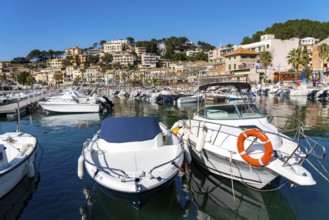 Coastal town of Port de Sóller in the north-west of the island, near Alconàsser, Serra de