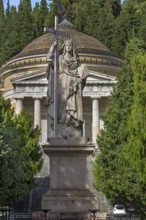 Sculpture of a saint in the Staglieno Monumental Cemetery, Cimitero Monumentale di Staglieno,