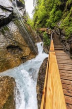 Wimbachklamm gorge in the Bavarian Alps in Ramsau near Berchtesgaden, Germany, Europe