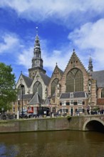 Oude Kerk, old church, oldest preserved building in the city, De Wallen red light district,