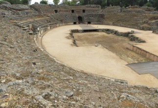 Gladiatorial arena of Circa Romano hippodrome, Merida, Extremadura, Spain, Europe