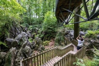 The Felsenmeer in Hemer, Sauerland, geotope, with rugged rock formations, nature reserve, North