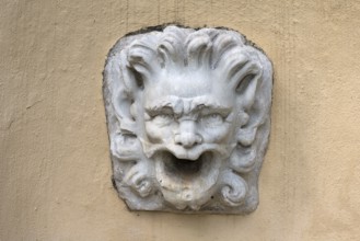 Gargoyle on the Neptune Fountain around 1900, in the garden of the Villa del Principe, Palazzo di