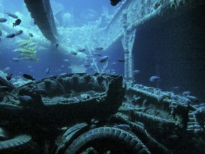 Lower deck, cargo holds, dive site wreck of the Thistlegorm, Red Sea, Egypt, Africa