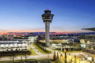 Tower of the airport in Munich, Germany, Europe